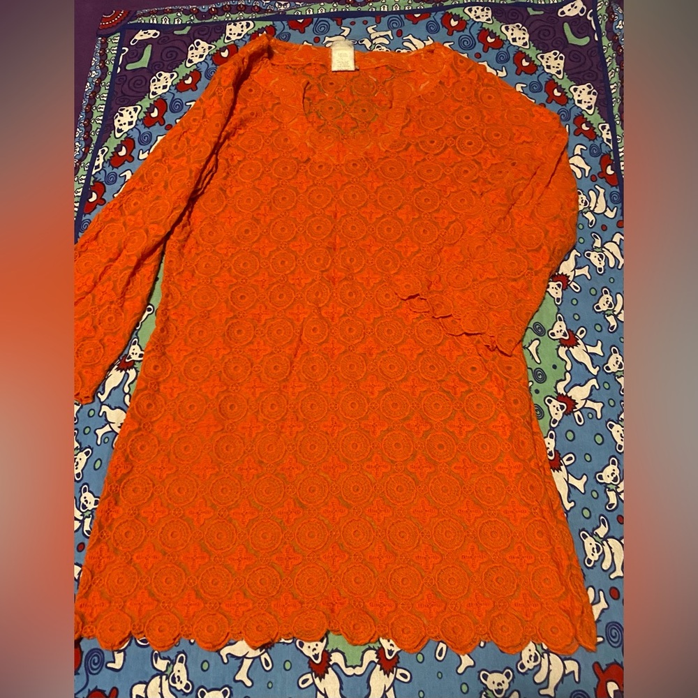 Orange Short Bathing Suit Cover